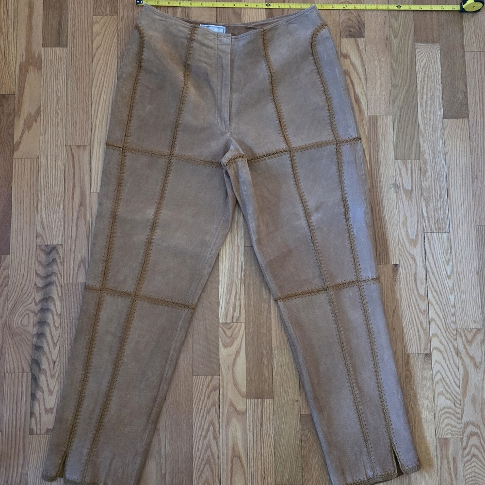 S.M.H. Leather Pants with Stitch Detailing